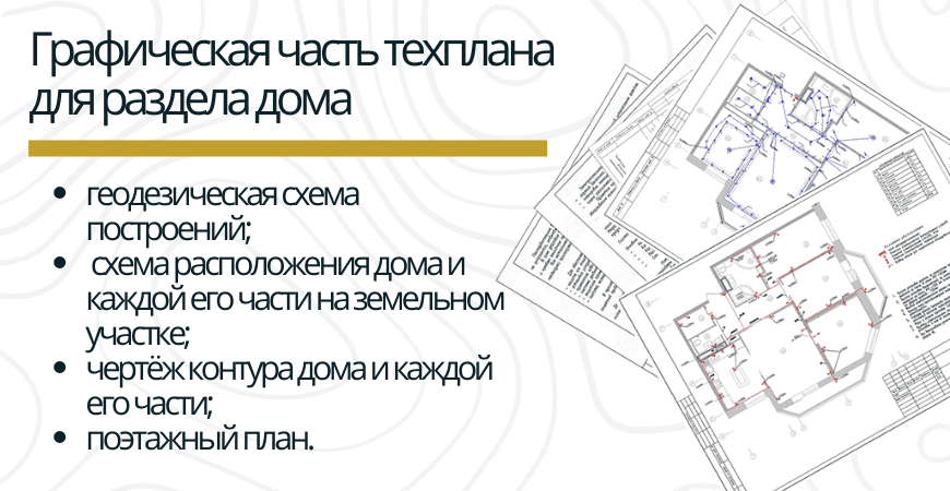 Графическая часть техплана для раздела дома в Москве и Московской области